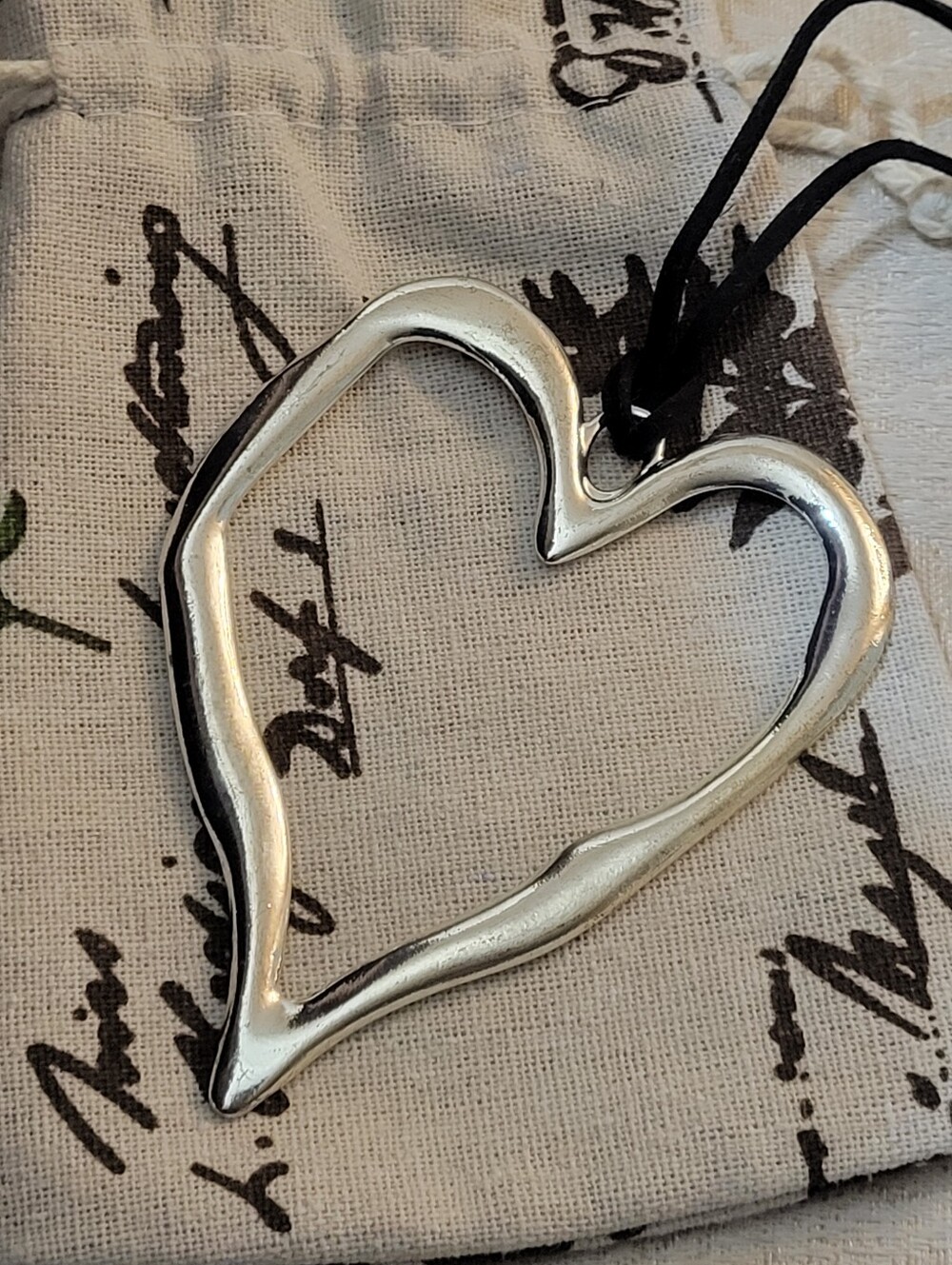 Free People Silver Heart Sketch Necklace - Picture 2 of 4